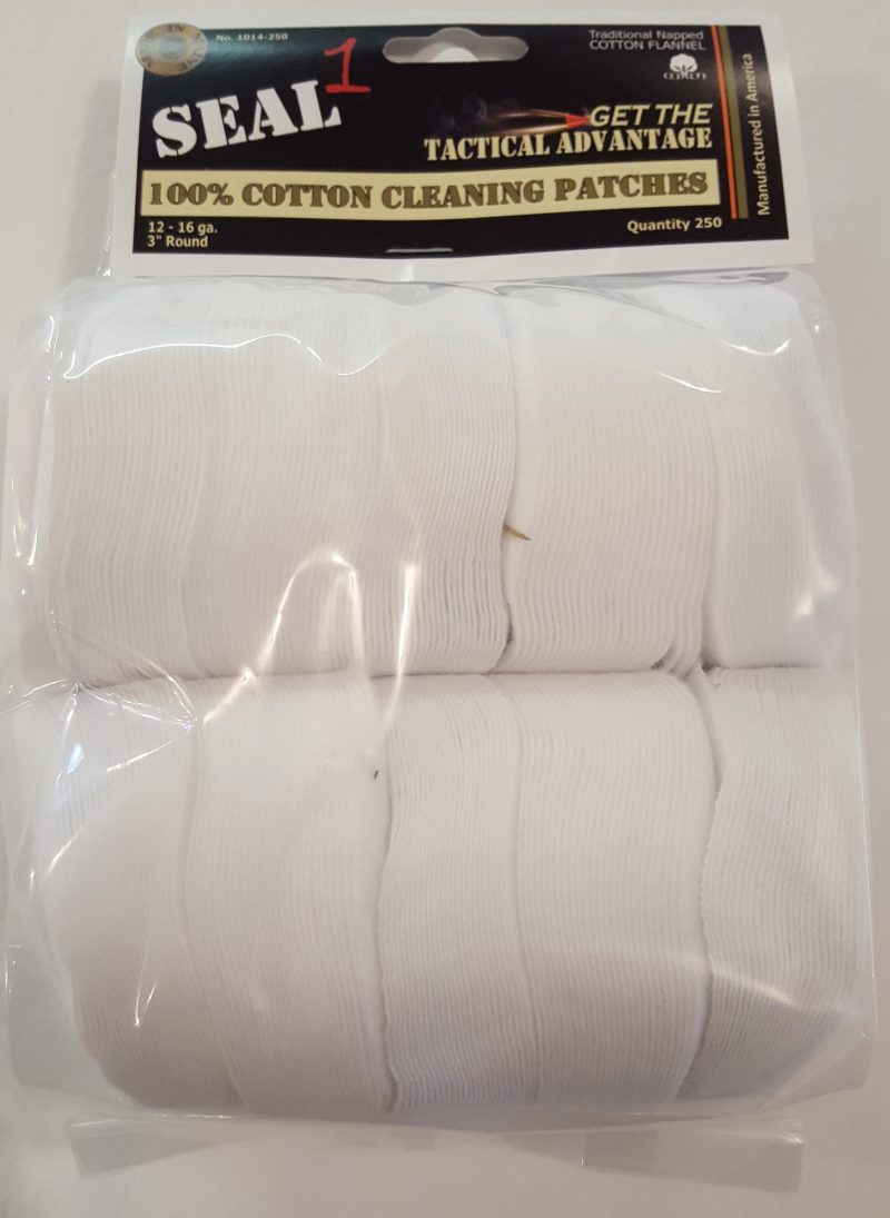 12-16 ga 3" 100% Cotton Double Napped Cleaning Patches Bag of 250