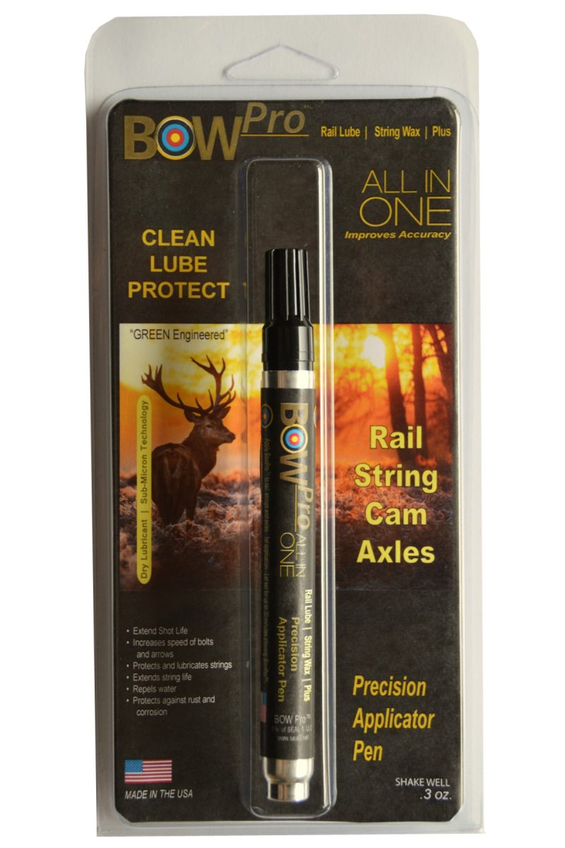 SEAL 1™ - Archery Line BOW Pro™ Combination Premium Rail Lube and String Wax For all bows and crossbows This "ALL IN ONE" product line is designed to clean, lube and protect bows and crossbows with a unique Bio-Based Sub-Micron Technology.